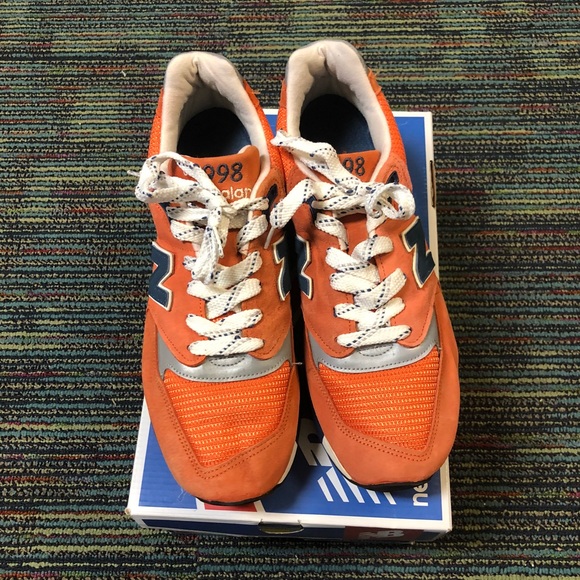 New balance 998 CTL Orange Navy Suede Sneakers 9.5 - Picture 4 of 7